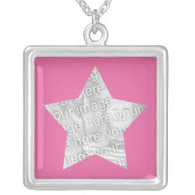 Star shape pink photo personalised custom jewelry