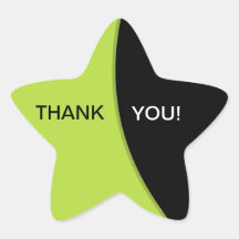 Star Shape Thank You Stickers