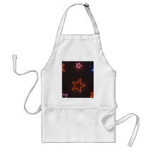Star shaped neon lights aprons