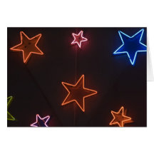 Star shaped neon lights cards