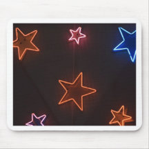 Star shaped neon lights mousepad