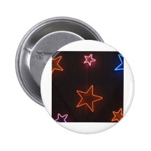 Star shaped neon lights pinback buttons