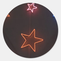 Star shaped neon lights sticker
