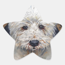 Star Shaped Sticker of Westie