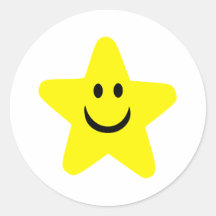 Star - Smile Round Stickers