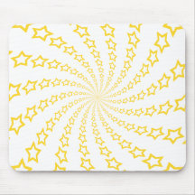 Star Spiral: Yellow & White: Custom Mousepad