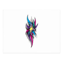 Star Tails Tattoo Design Post Card