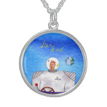 StarDust Tin Can Space Man Personalized Necklace