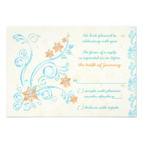 Starfish and Water Destination Wedding Reply Card invitations