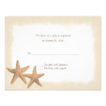 Starfish Beach Theme Wedding RSVP Cards