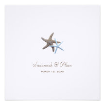Starfish Couple Beach Wedding Square Invitations