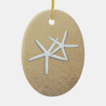 Starfish Couple Custom Oval Christmas Ornament