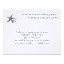 Starfish Couple Flat 4x5 Inch Enclosure Cards Custom Announcements