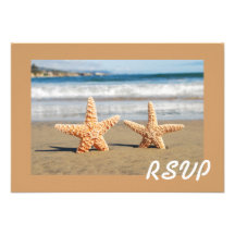 Starfish Couple on the Beach RSVP Card Custom Invite