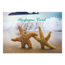 Starfish Couple RSVP Card Invitations