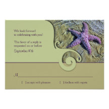 Starfish Destination Wedding RSVP Reply Card Personalised Invites