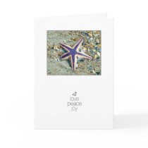 Starfish Love Peace Joy Christmas Holiday Cards cards