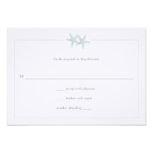 Starfish Monogram Wedding Response - Mint Invitation