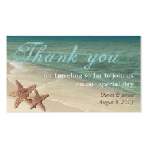 Starfish Ocean Thank You Tag Business Card Template