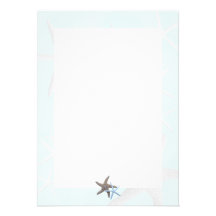 Starfish on Light Blue, Lined Blank Note Cards Invitation