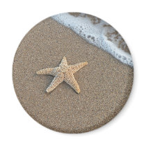 Starfish on the beach refrigerator magnets