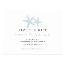 Starfish Pair Save the Date Postcard