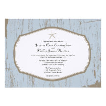 Starfish Rustic Beach Wedding Personalised Announcement