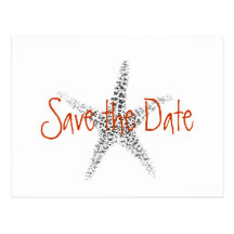 Starfish, Save the Date Postcard