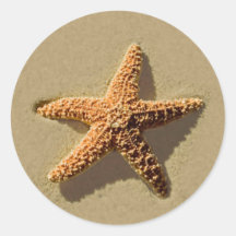 Starfish Tropical Event And Wedding Envelope Seal Round Sticker