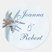 Starfish Wedding Couple Beach Theme Sticker
