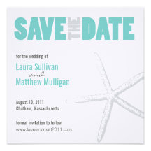 Starfish Wedding Save the Date Personalised Announcements