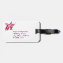 Stargazer Lily Silhouette Luggage Tag