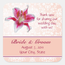 Stargazer Lily Thank You Sticker