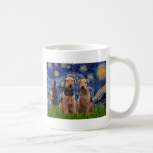 Starry Night - Airedale Terriers (two) Mug