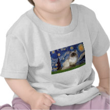 Starry Night - Himalayan cat 7 Tshirt