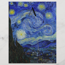 Starry night monogram personalised flyer