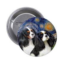 Starry Night - Two Tri Cavaliers Button