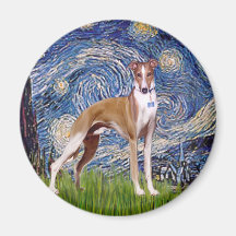 Starry Night - Whippet (stand) Fridge Magnets