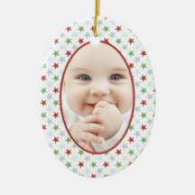 Stars and Smiles Christmas Photo Ornament