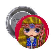 Stars and Stripes Hippie 4th of July Button