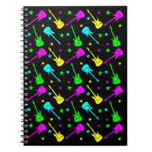 Stars & Guitars (Black) Spiral Notebook