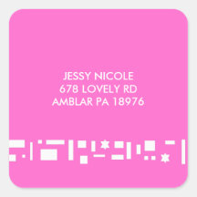 Stars & Squares REPLY RETURN ADDRES sticker lables