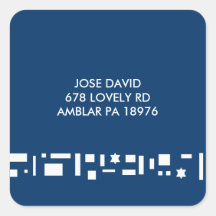 Stars & Squares REPLY RETURN ADDRES sticker lables