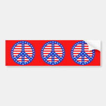 Stars & Stripes Peace Sign Bumper Stickers