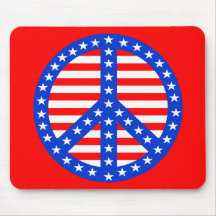 Stars & Stripes Peace Sign Mousepad