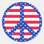 Stars & Striples Peace Symbol Stickers