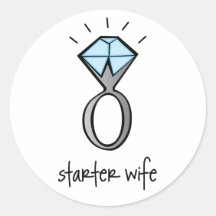 starter wife round stickers