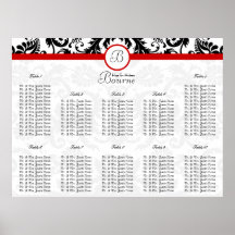 starts at $12.80 Seating Chart Table Numbers Poster