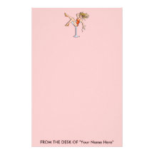Stationary - Girl in a Martini Glass, Olivia Custom Stationery
