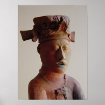 Statue at Palenque Poster